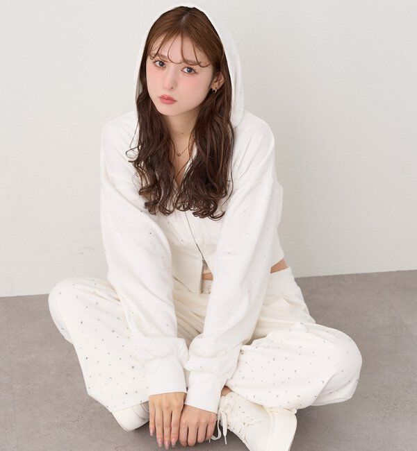  「セットアップ対応／ビジューパーカー」|プルオーバー|