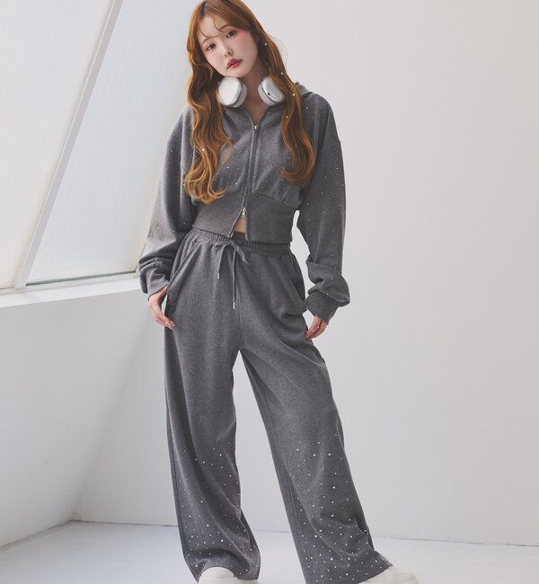  「セットアップ対応／ビジューパーカー」|プルオーバー|