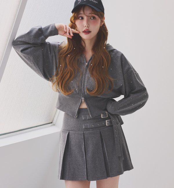  「セットアップ対応／ビジューパーカー」|プルオーバー|