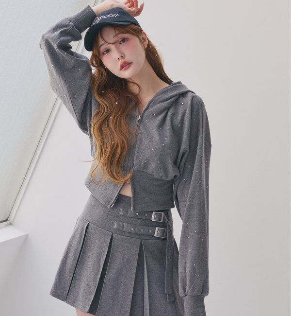  「セットアップ対応／ビジューパーカー」|プルオーバー|