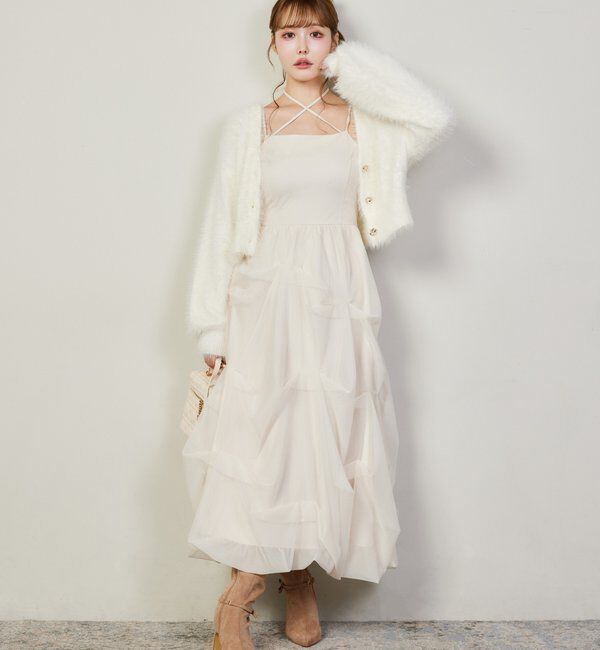  「milkyフェザーショートカーデ」|ニット・セーター|