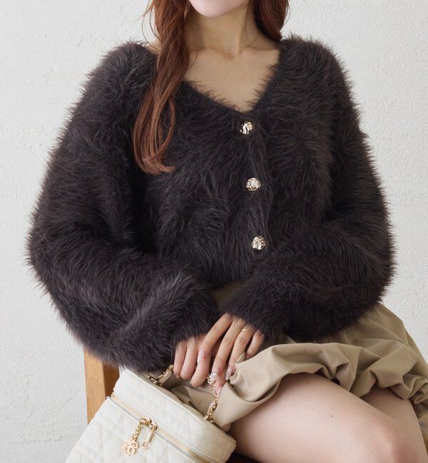  「milkyフェザーショートカーデ」|ニット・セーター|