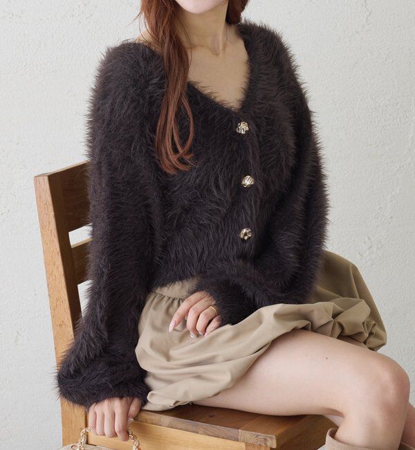  「milkyフェザーショートカーデ」|ニット・セーター|