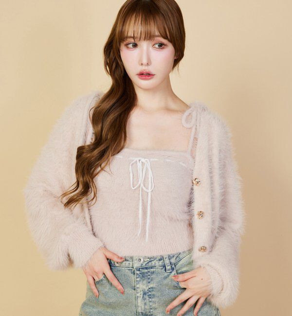  「milkyフェザーショートカーデ」|ニット・セーター|