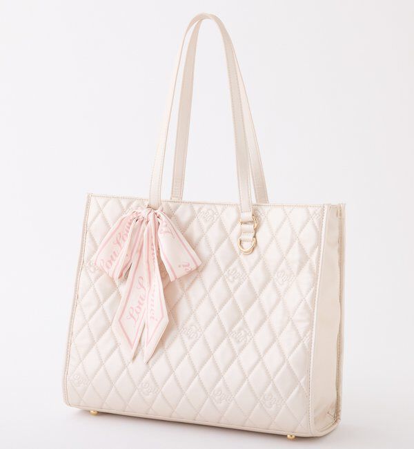  「【LouLoumei】スカーフ付きキャリーオントート/自立可能」|トートバッグ|ピンク