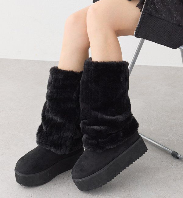  「2wayフェイクムートンブーツ／黒」|その他|