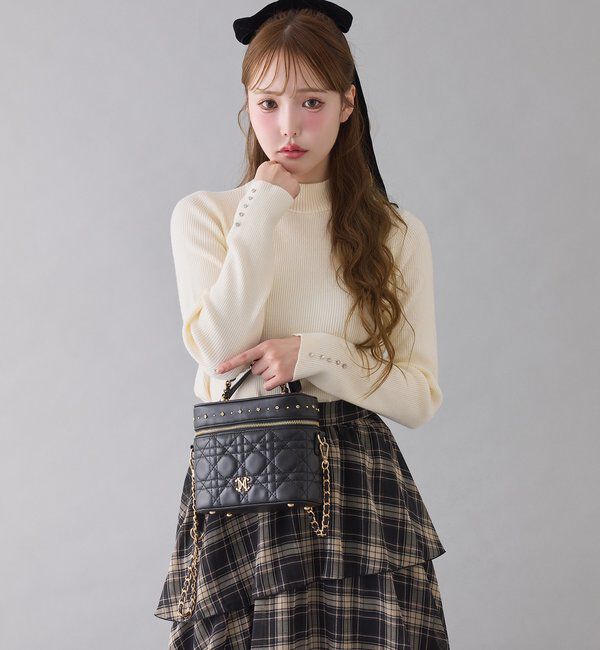  「スタッズ付キルティングバニティバッグ」|ショルダー・メッセンジャー|