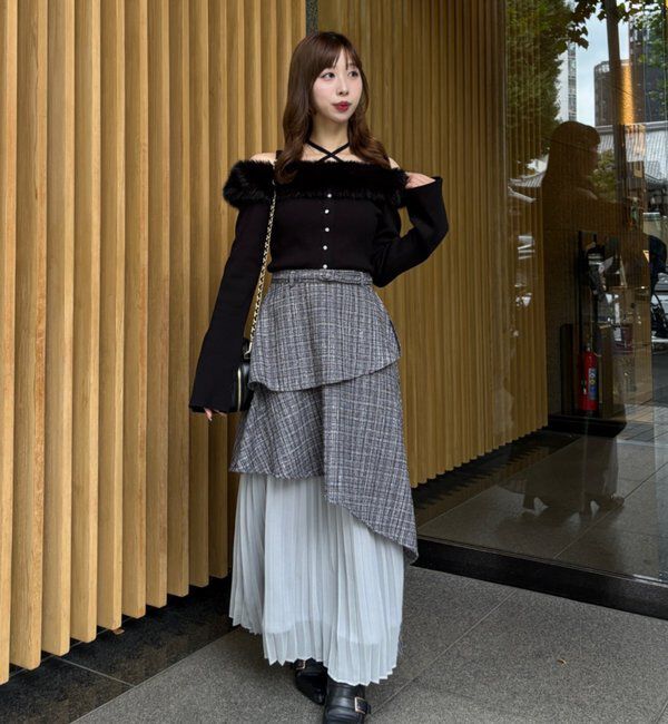  「【LouLoumei】異素材ミックスツイードセットアップ」|その他|