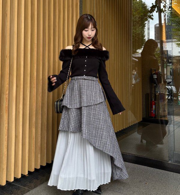  「【LouLoumei】異素材ミックスツイードセットアップ」|その他|