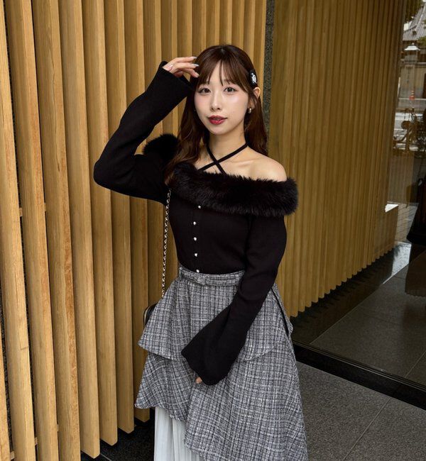  「【LouLoumei】異素材ミックスツイードセットアップ」|その他|