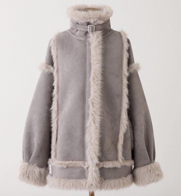  「フェイクムートンロングジャケット」|ダウンベスト・ベスト|