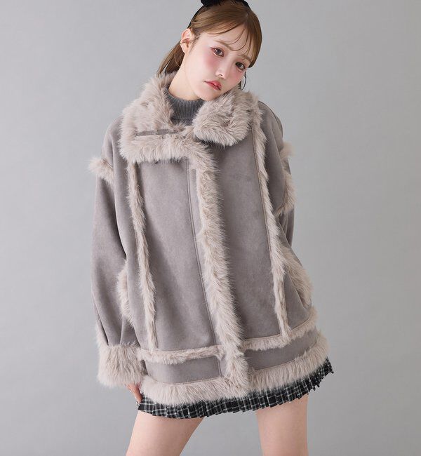  「フェイクムートンロングジャケット」|ダウンベスト・ベスト|