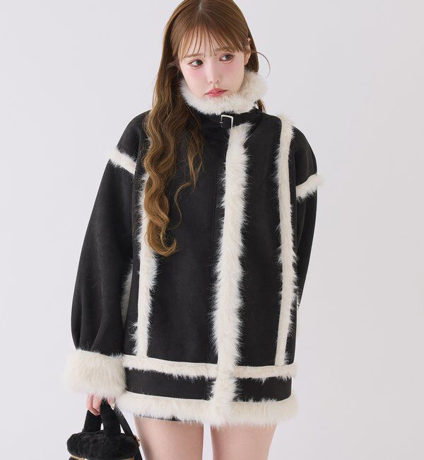  「フェイクムートンロングジャケット」|ダウンベスト・ベスト|