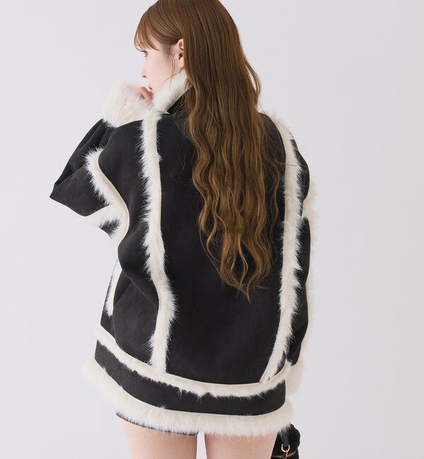  「フェイクムートンロングジャケット」|ダウンベスト・ベスト|