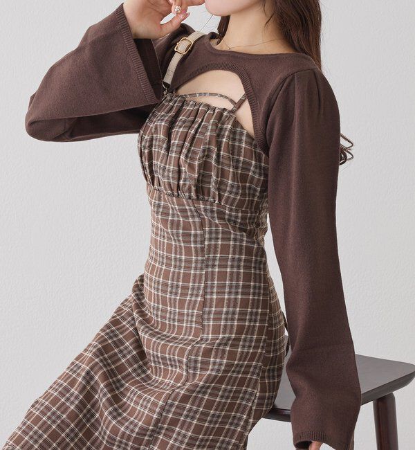  「２枚セットチェックワンピ」|ワンピース|