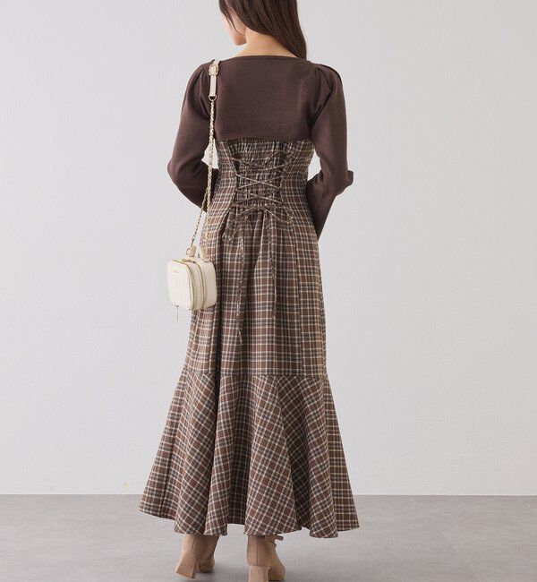  「２枚セットチェックワンピ」|ワンピース|