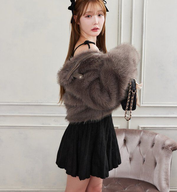  「フェイクファーショートブルゾン」|ダウンベスト・ベスト|