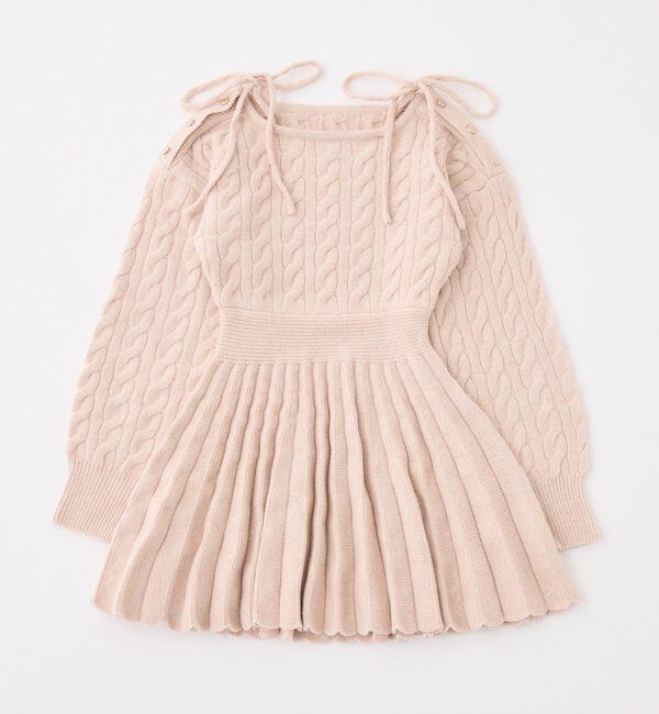  「ケーブルニットミニワンピ」|ワンピース|