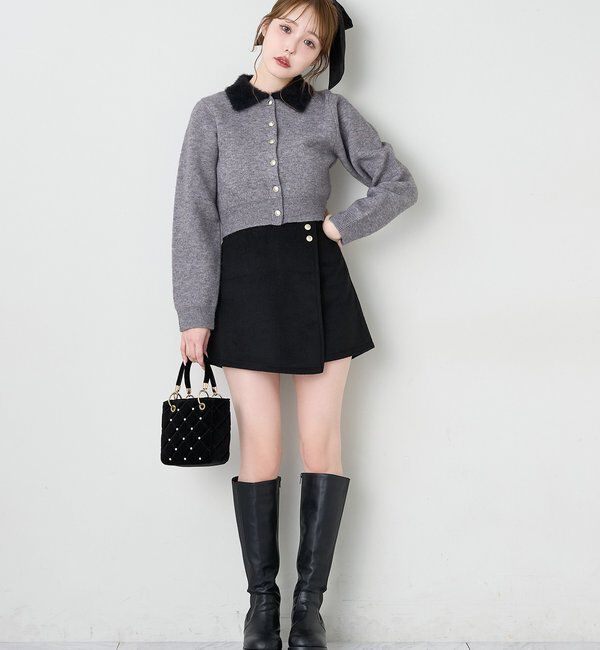  「金ボタン付スタイルアップスカショーパン」|スカート|