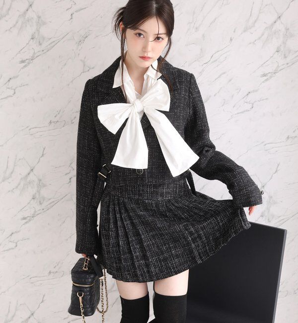  「【リボン取り外し可能】フロントギャザーボウタイシャツ」|シャツ・ブラウス|