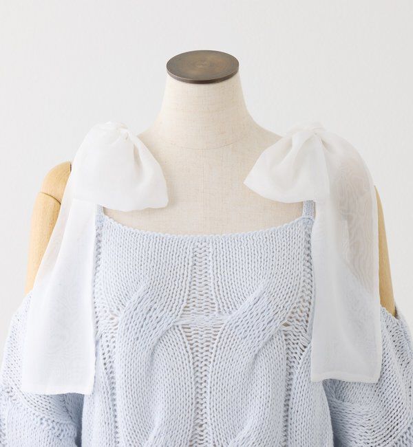  「ミルキーパレットニットミニワンピ／肩リボン取り外し可」|ワンピース|