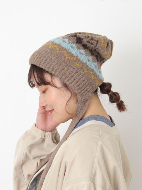 Samansa Mos2「【消臭効果】ジャガードニット帽」|その他|モカ