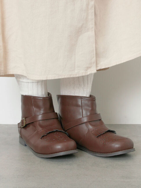 Samansa Mos2「メダリオンキルトショートブーツ」|ショートブーツ|ブラウン