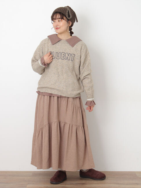 Samansa Mos2「ロゴ刺繍プルオーバーニット」|ニット・セーター|