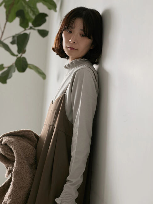 Samansa Mos2 blue「フリル衿ニットプルオーバー」|ニット・セーター|