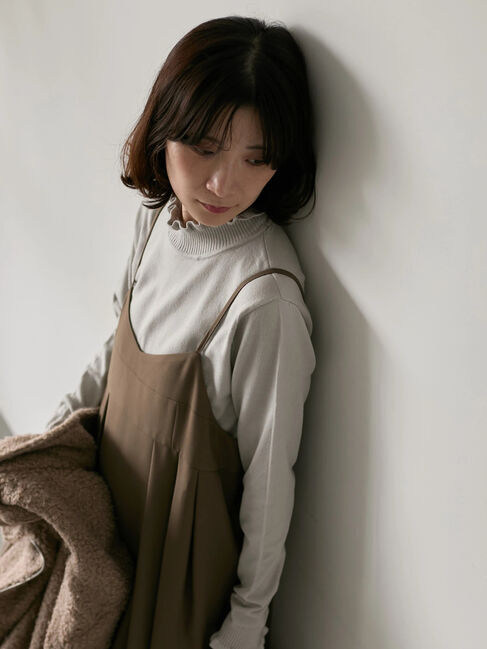 Samansa Mos2 blue「フリル衿ニットプルオーバー」|ニット・セーター|