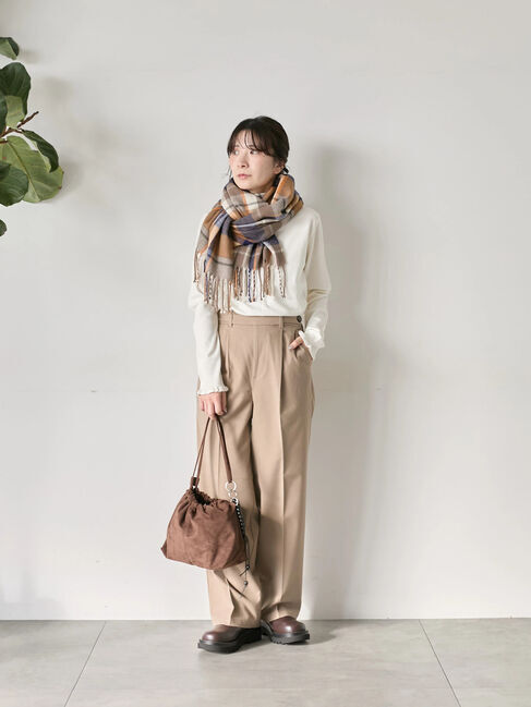 Samansa Mos2 blue「フリル衿ニットプルオーバー」|ニット・セーター|