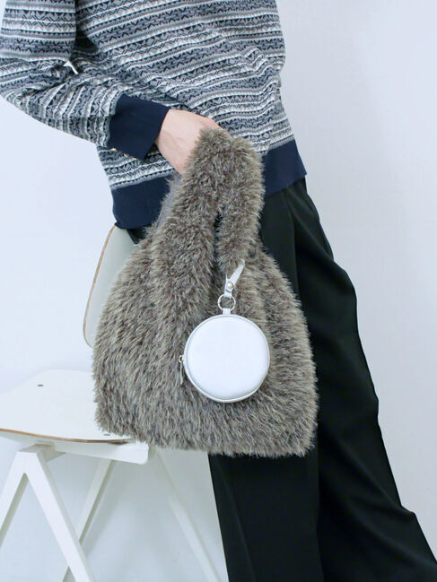 Samansa Mos2 blue「フェイクファーマルシェバッグ」|その他|