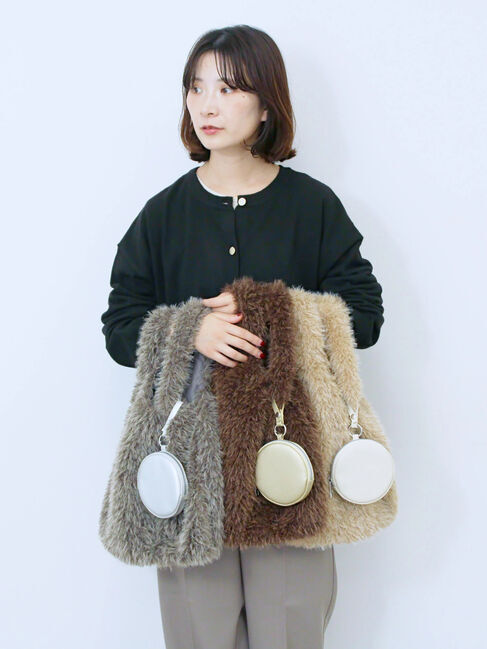 Samansa Mos2 blue「フェイクファーマルシェバッグ」|その他|