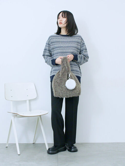 Samansa Mos2 blue「フェイクファーマルシェバッグ」|その他|