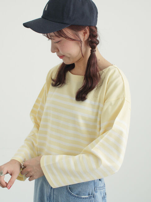 Samansa Mos2「パネルボーダーバスクシャツ」|Tシャツ・カットソー|