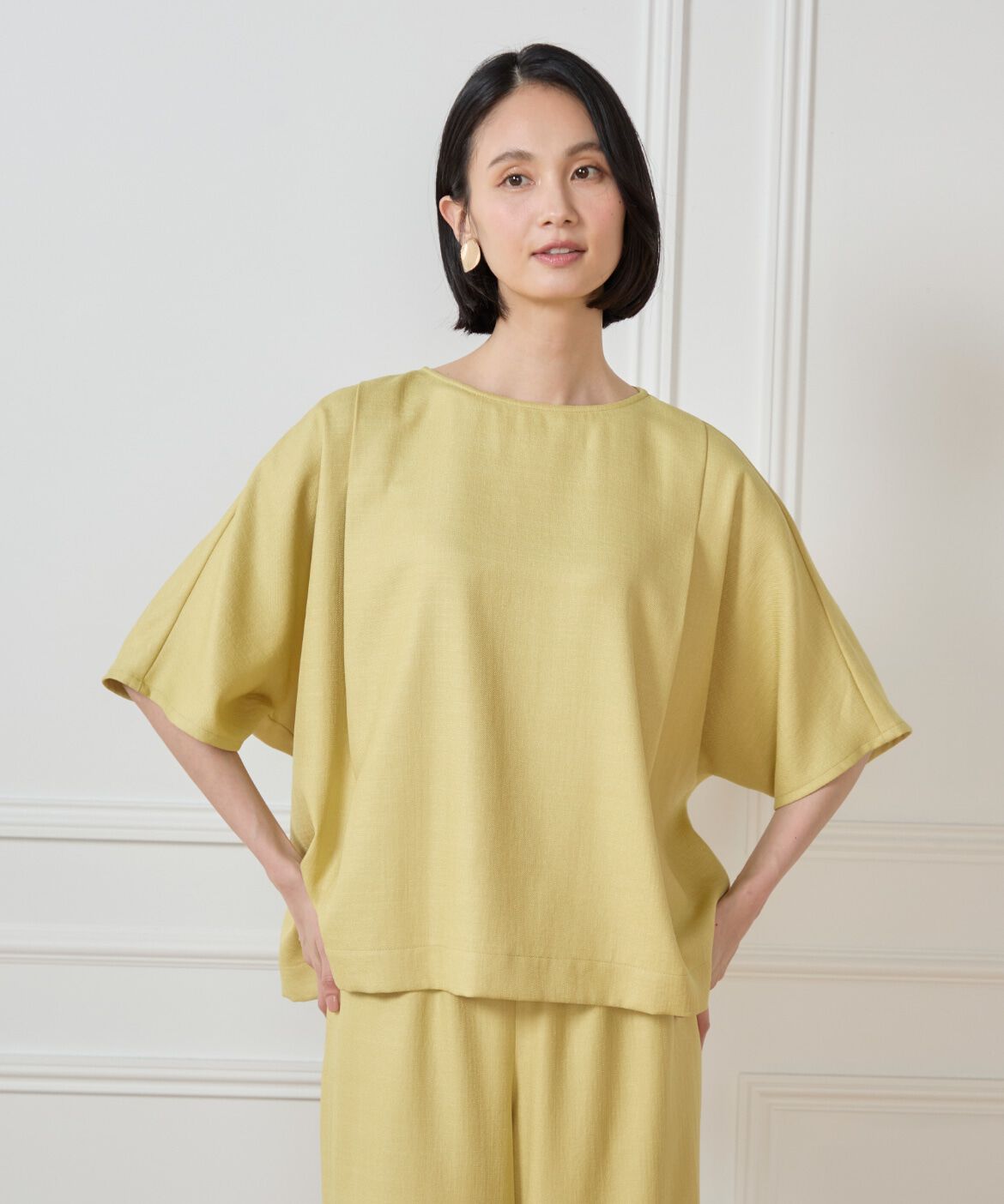 7-IDconcept.「ドルマンタックブラウス」|シャツ・ブラウス|イエロー