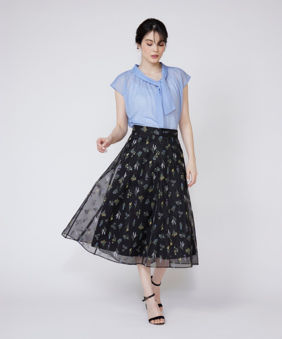 Maglie le cassetto「《大きいサイズ》アシンメトリーシアーカットソー」|Tシャツ・カットソー|