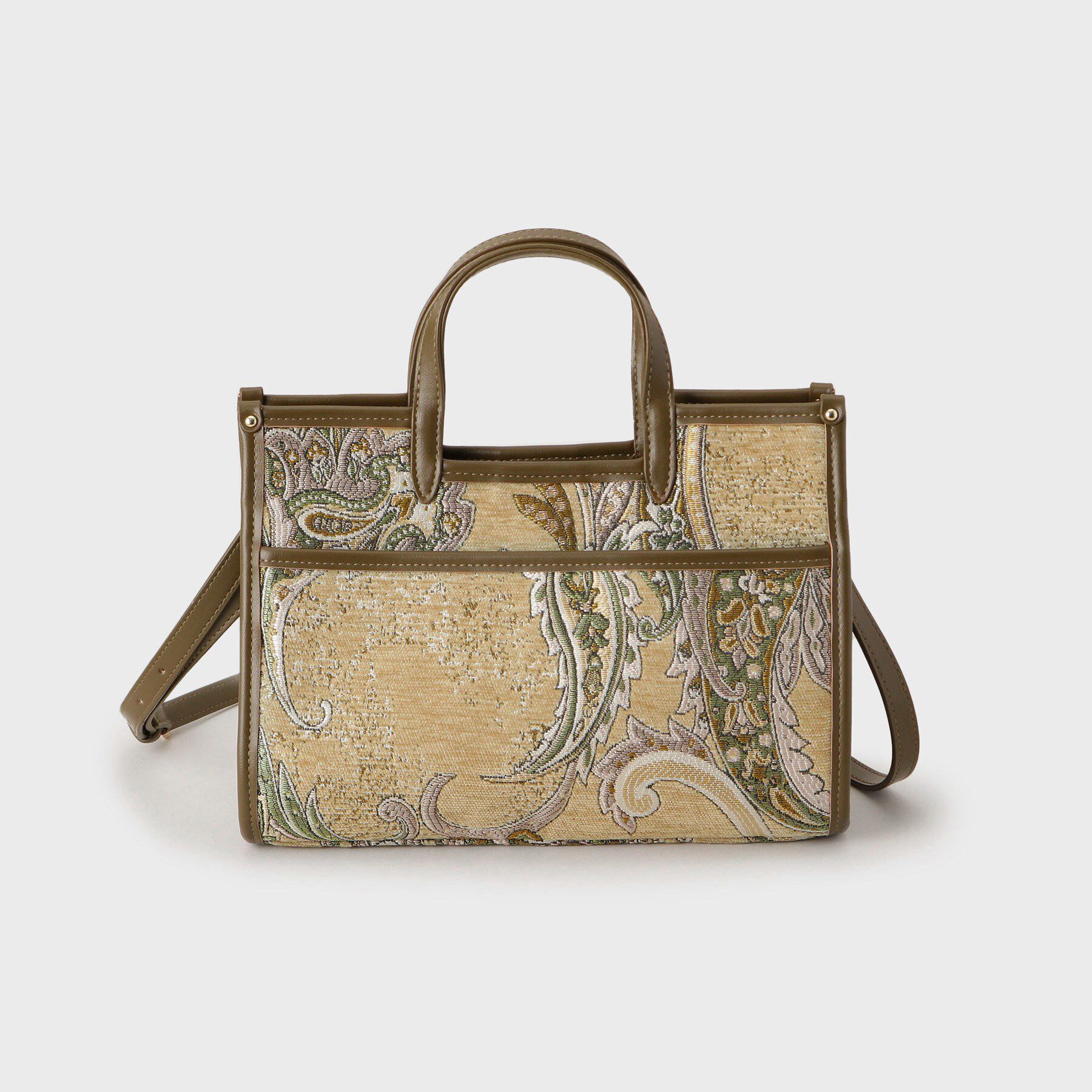 UNTITLED「【選べる3柄】ジャカードミディアムトート」|トートバッグ|オリーブグリーン(4