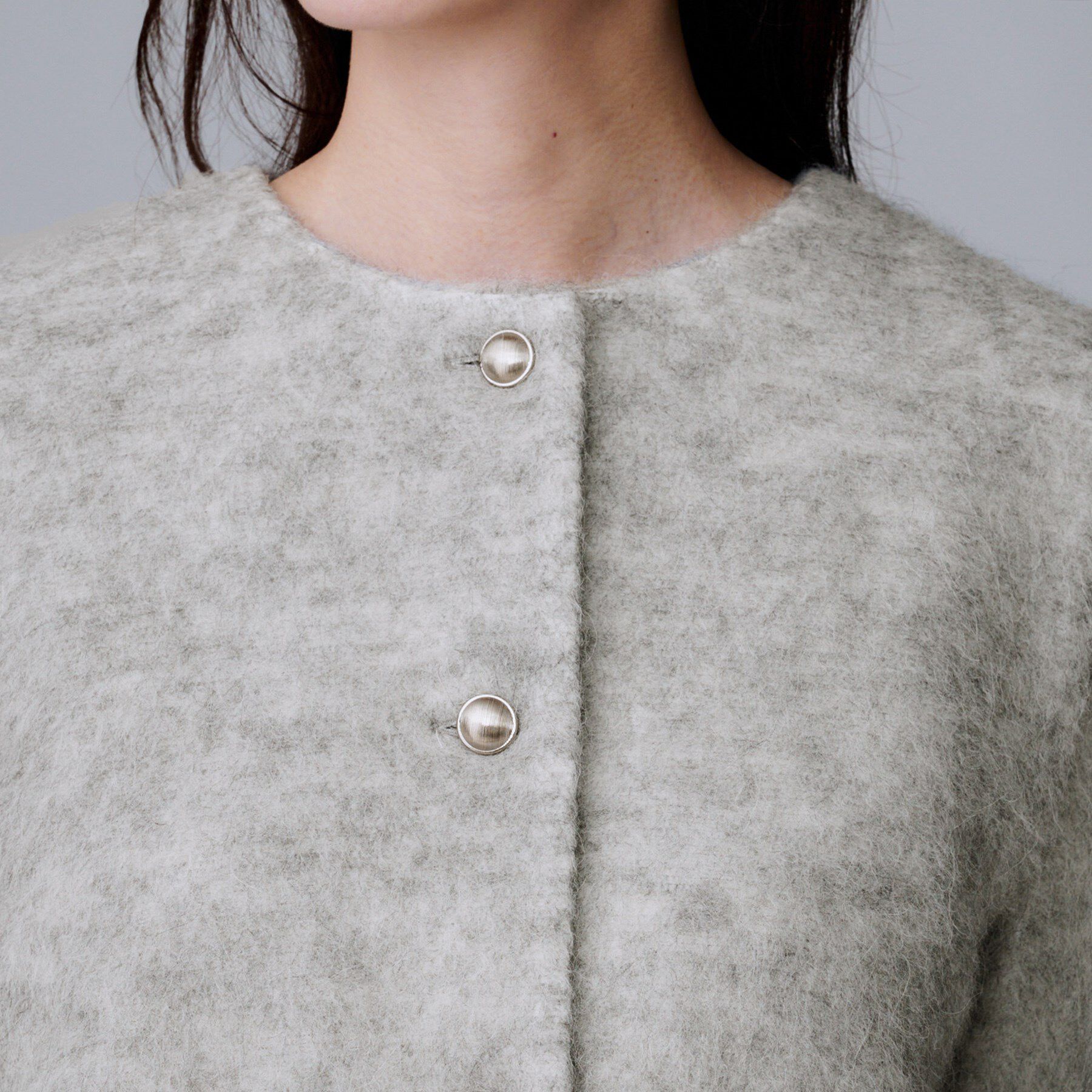 UNTITLED「【ジャケット風/メタルボタン】アルパカ混シャギーカーディガン」|カーディガン|