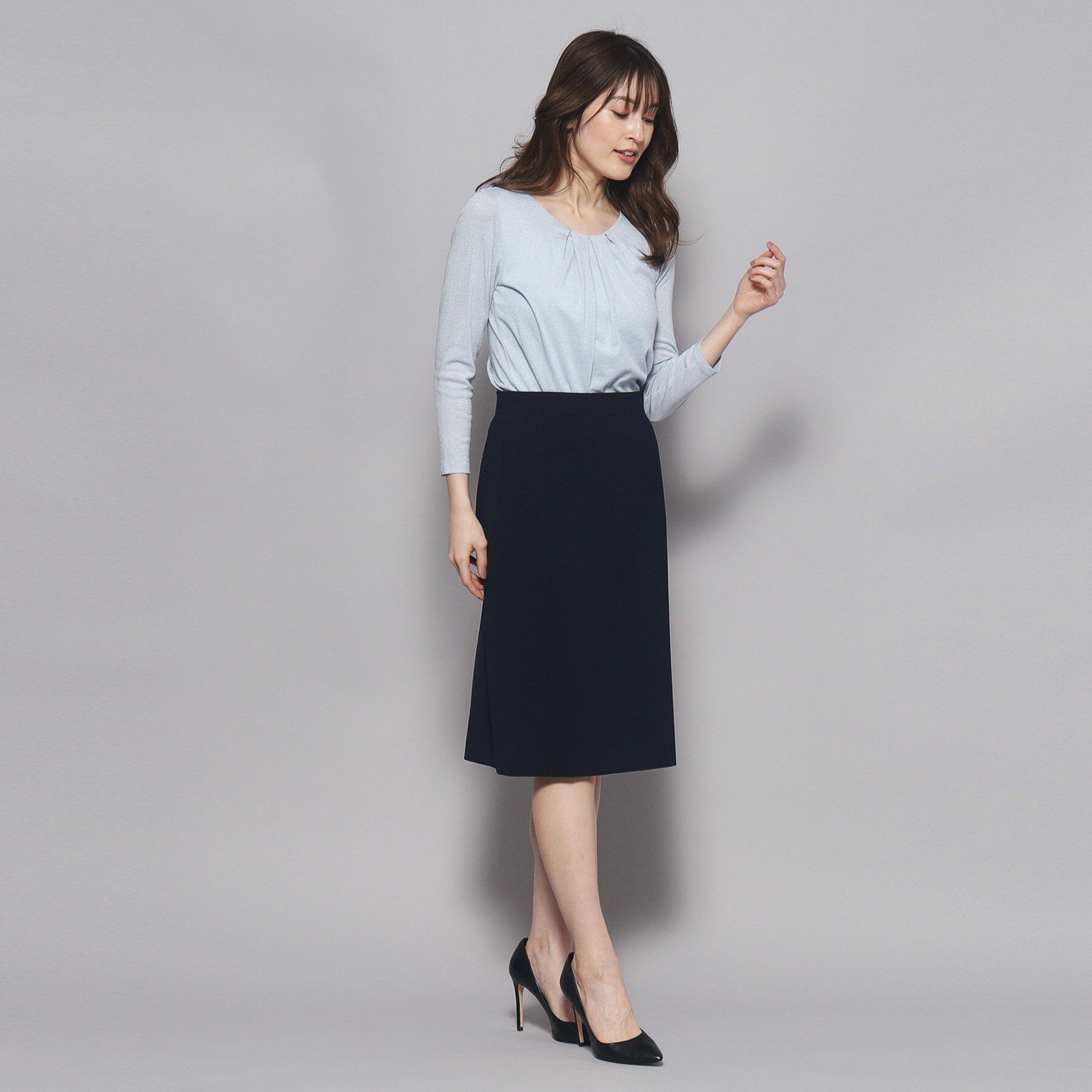 COUP DE CHANCE「【洗える／日本製／ラメ入り】上品ラウンドネックプルオーバー」|Tシャツ・カットソー|