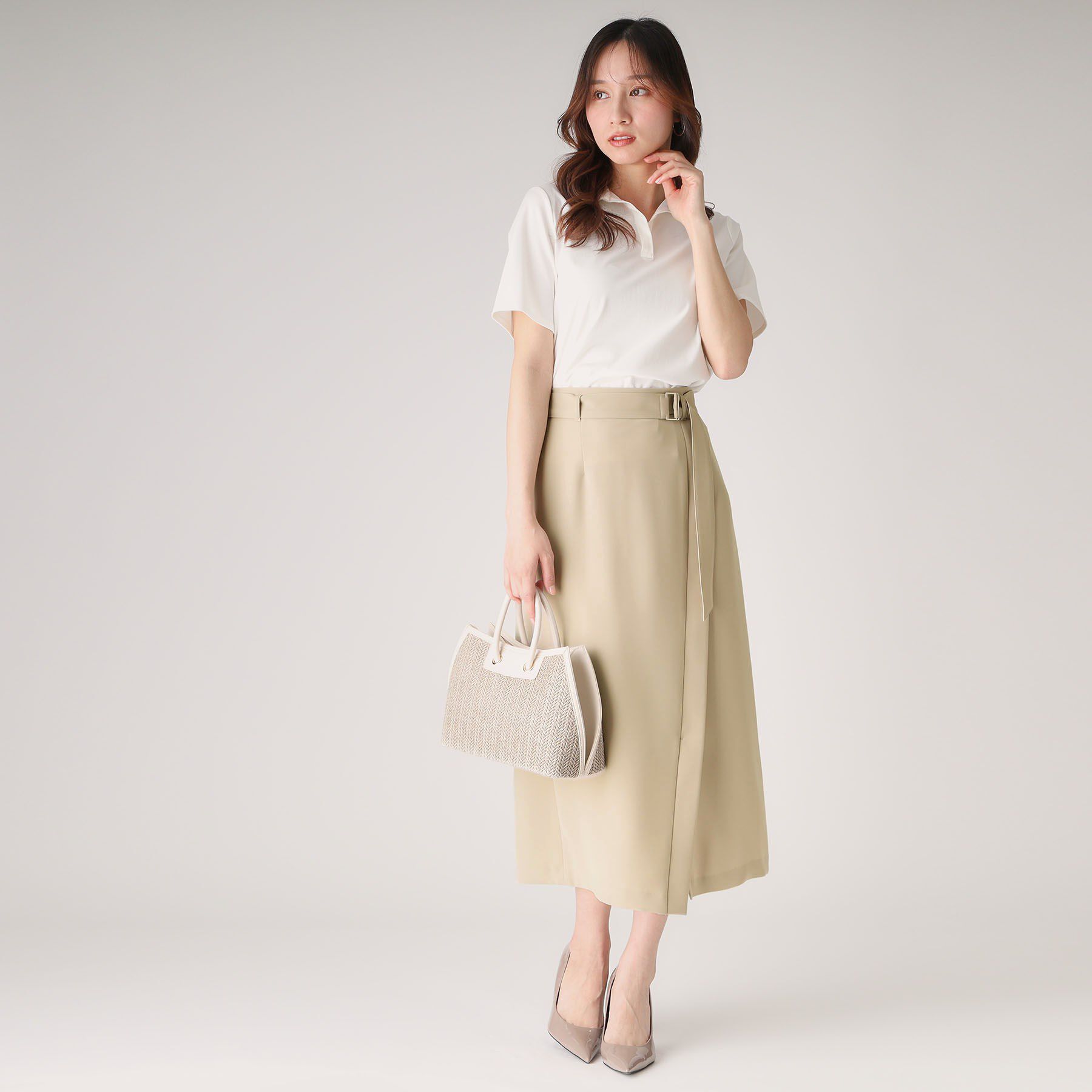 COUP DE CHANCE「【洗える／日本製】ラップ風デザインスカート」|スカート|