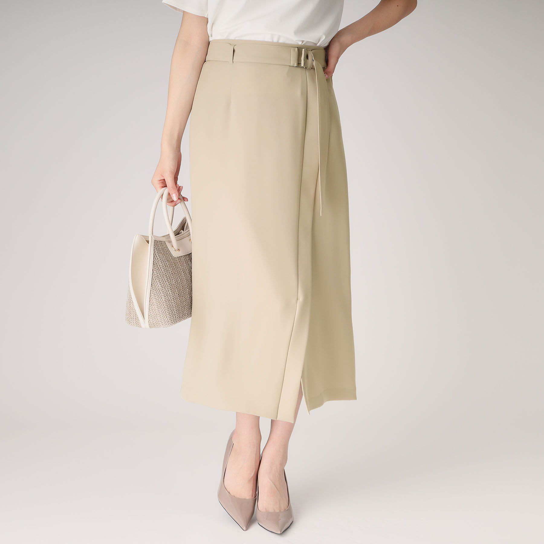 COUP DE CHANCE「【洗える／日本製】ラップ風デザインスカート」|スカート|