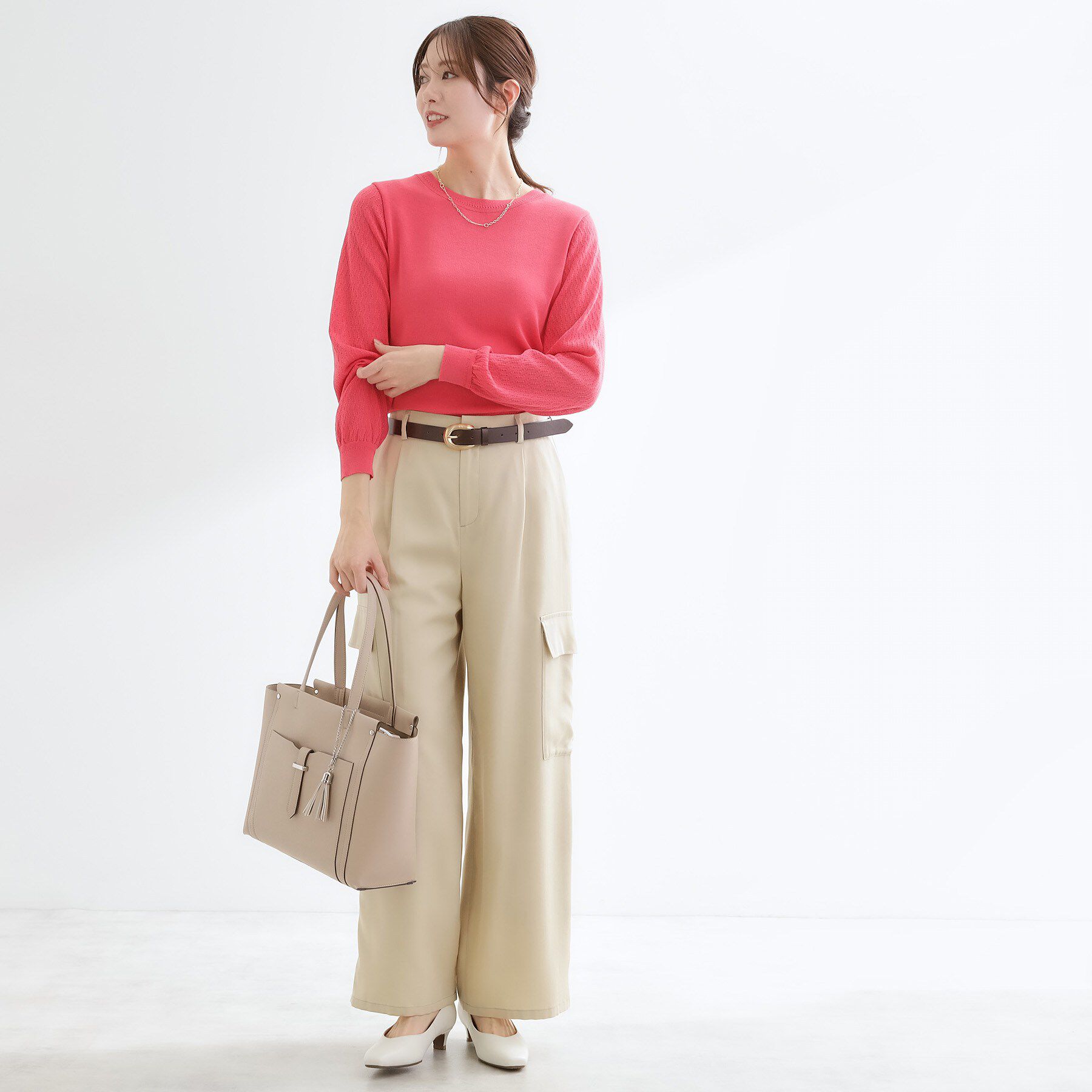 Reflect「透かしスリーブデザインハイゲージニット」|ニット・セーター|