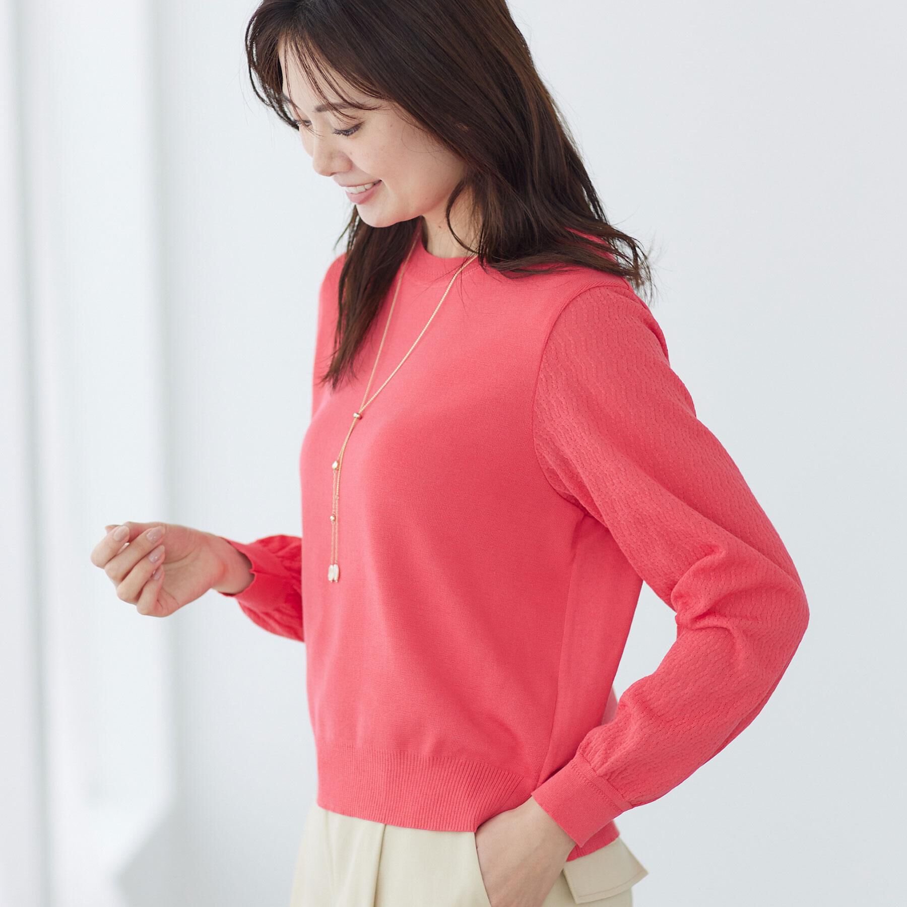 Reflect「透かしスリーブデザインハイゲージニット」|ニット・セーター|