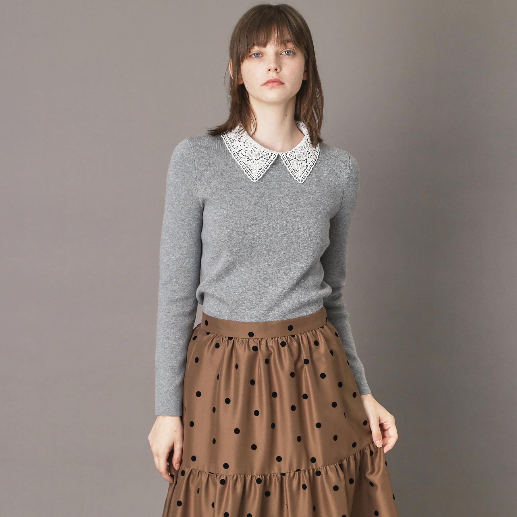 DRESSTERIOR「2WAYレースカラーニット」|ニット・セーター|