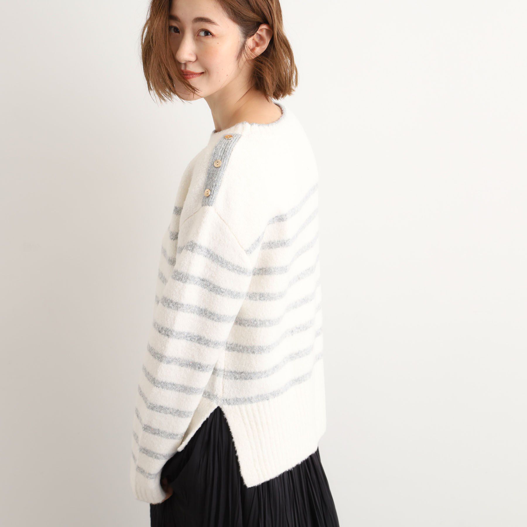grove「ボーダーブークレーニット」|ニット・セーター|