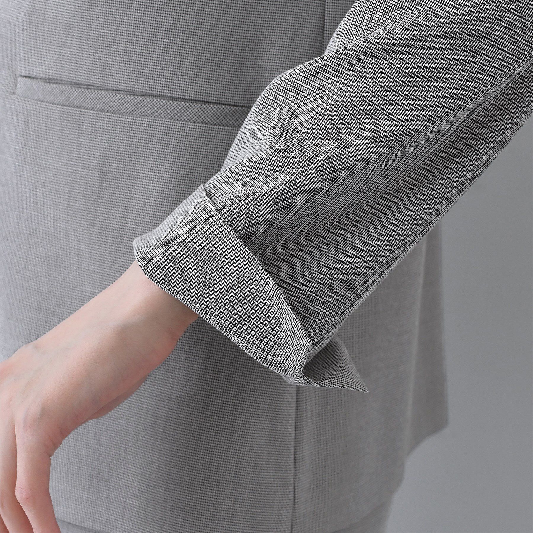 INDIVI「【洗える／夏スーツ】ミニ千鳥柄テーラードカラージャケット」|テーラードジャケット|