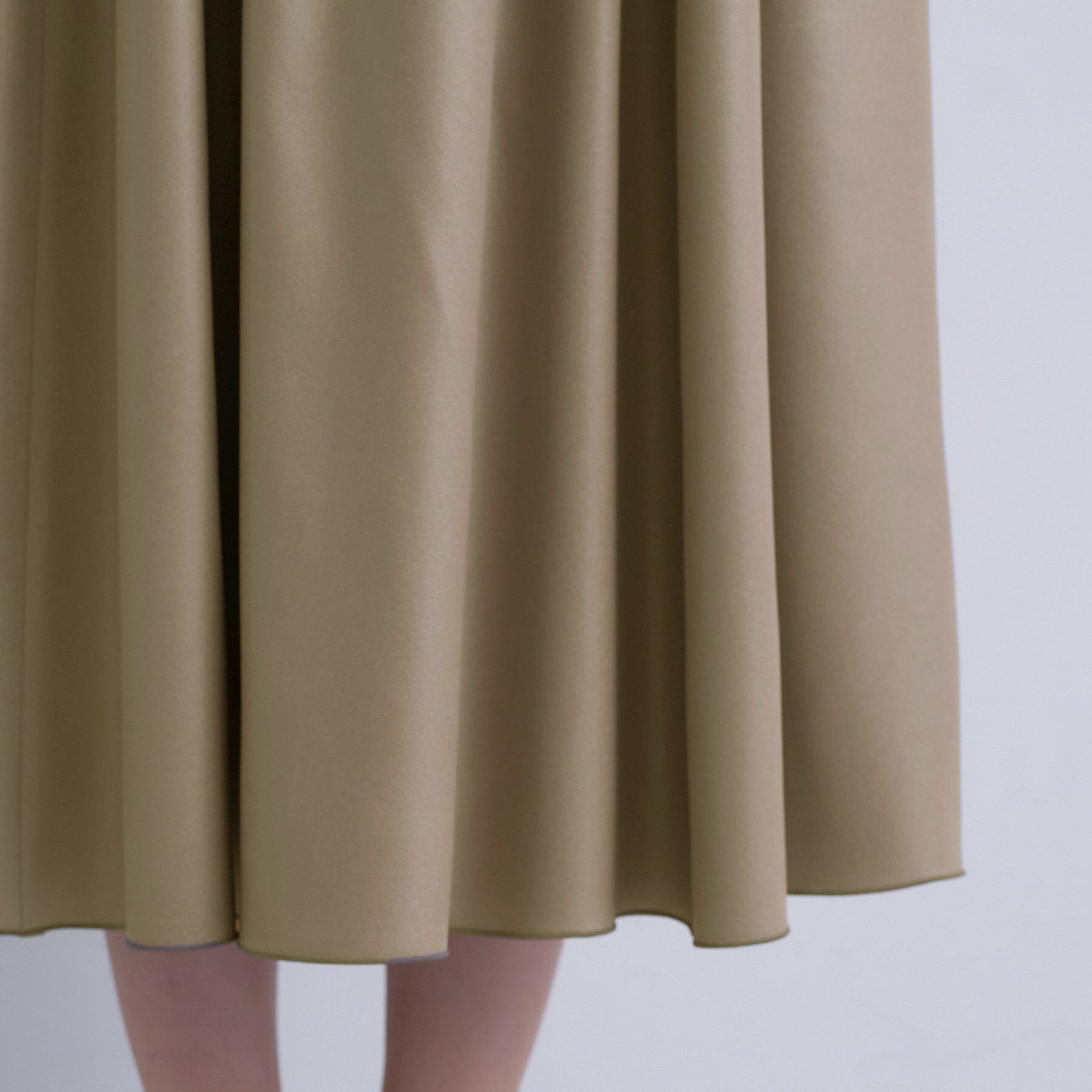 INDIVI「レザー調ギャザースカート」|スカート|