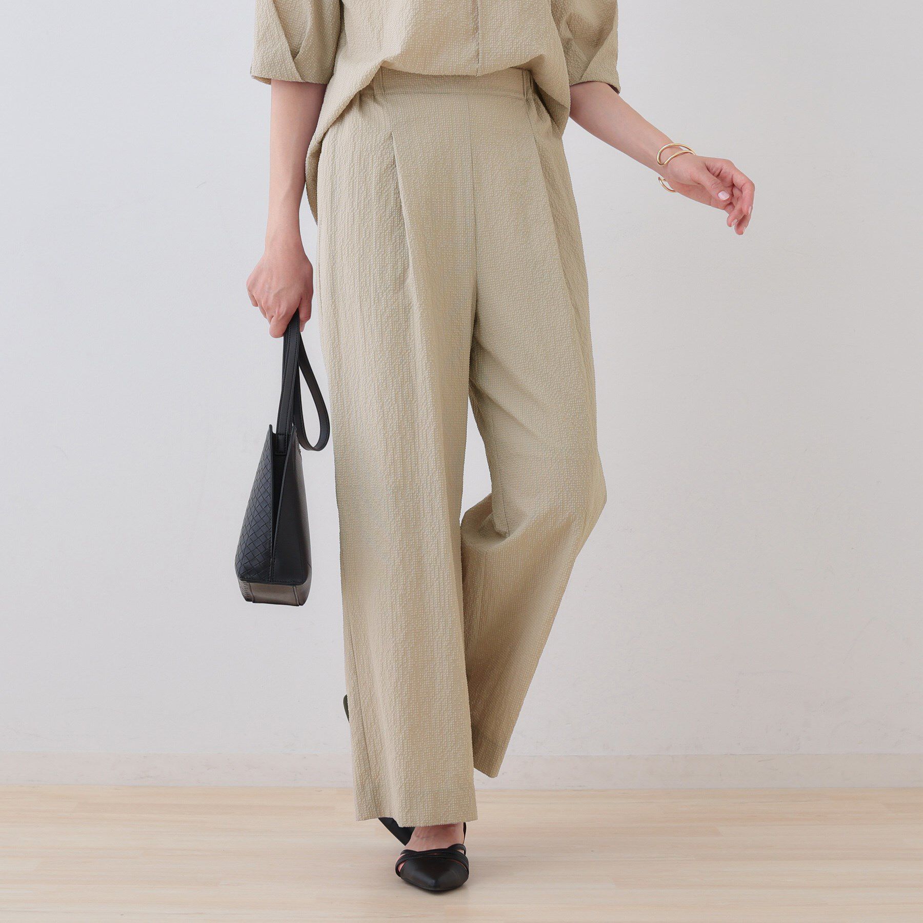 INDIVI「【SETUP可能／涼しい】リラックスパンツ」|その他|ベージュ(052)