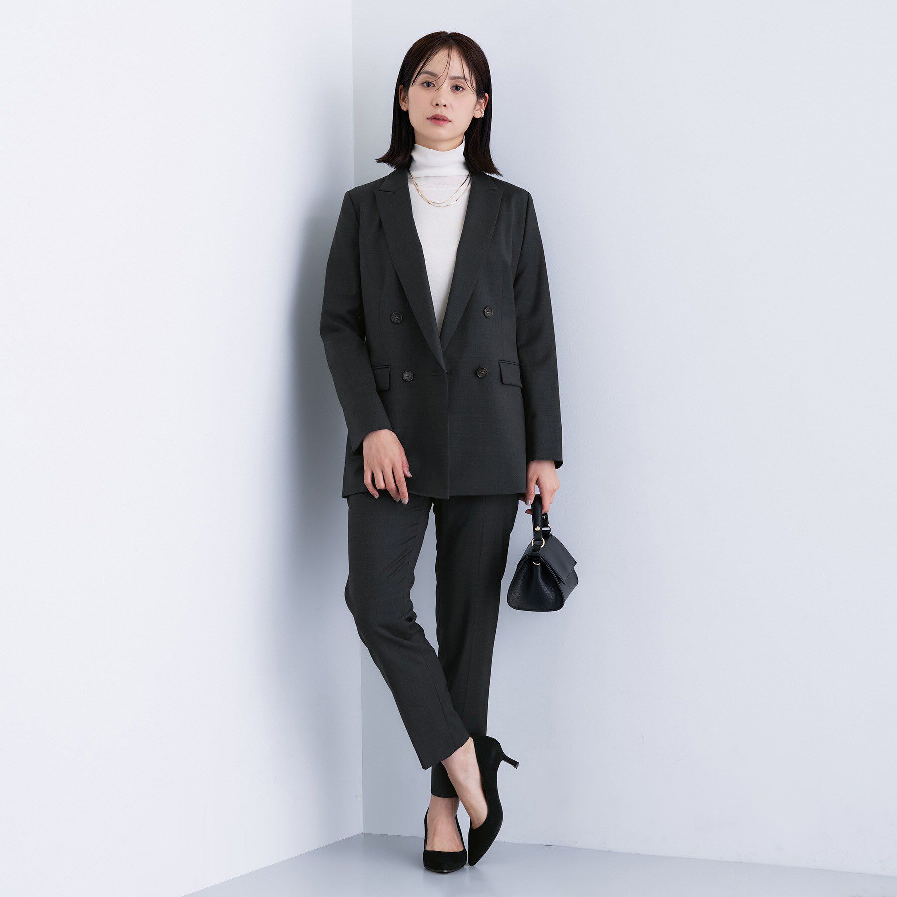 INDIVI「【日本製／スーツ／通勤】シルクウールストレッチ テーパードパンツ」|その他|